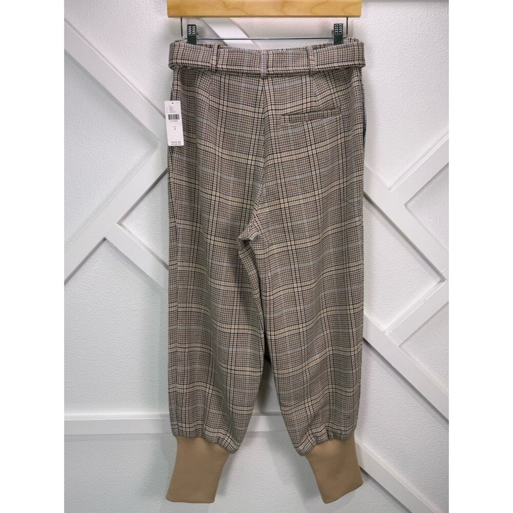 NWT Maeve By Anthropologie Boot Tuck Knit Trousers Plaid Brown Motif Size 4 - Picture 9 of 14